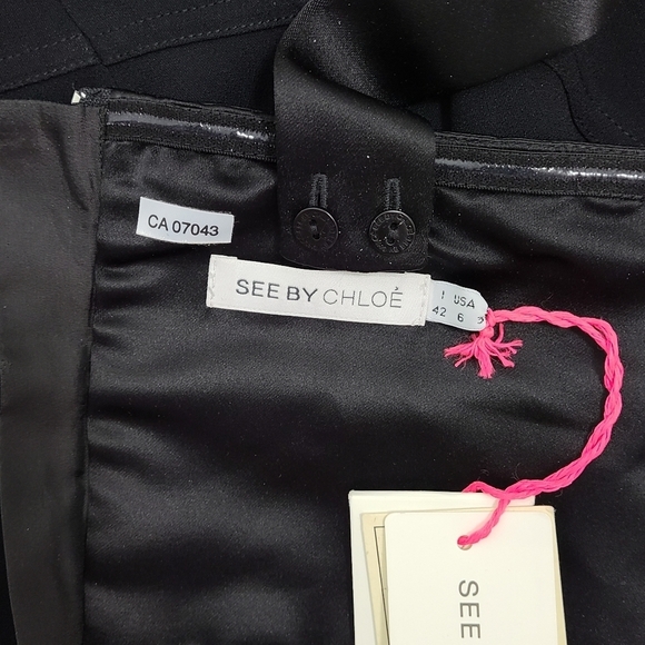 SEE BY CHLOE Black Cocktail Mini Dress Women's Size 6 - Picture 14 of 16